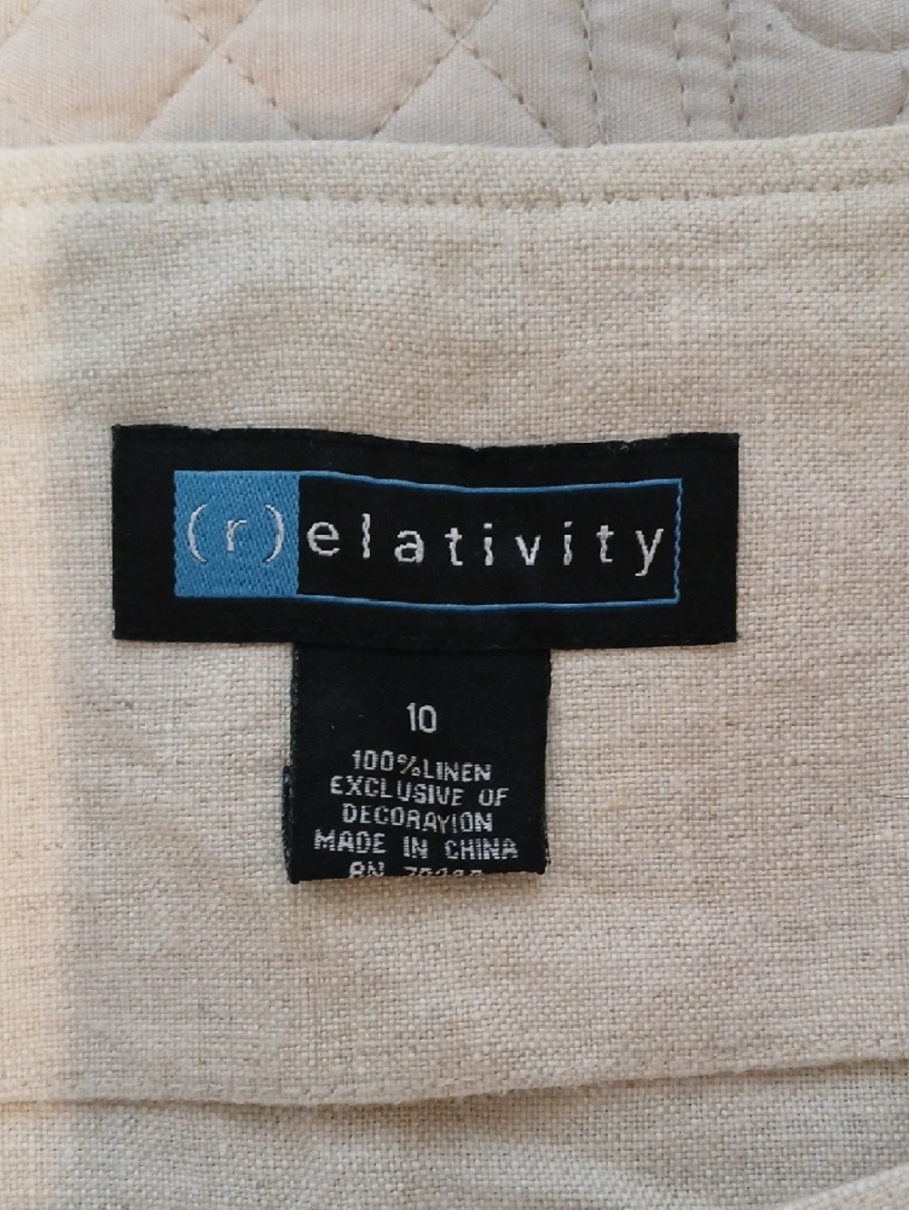 Relativity Cream A-Line Linen Midi Skirt with Lace Trim - Picture 2 of 3